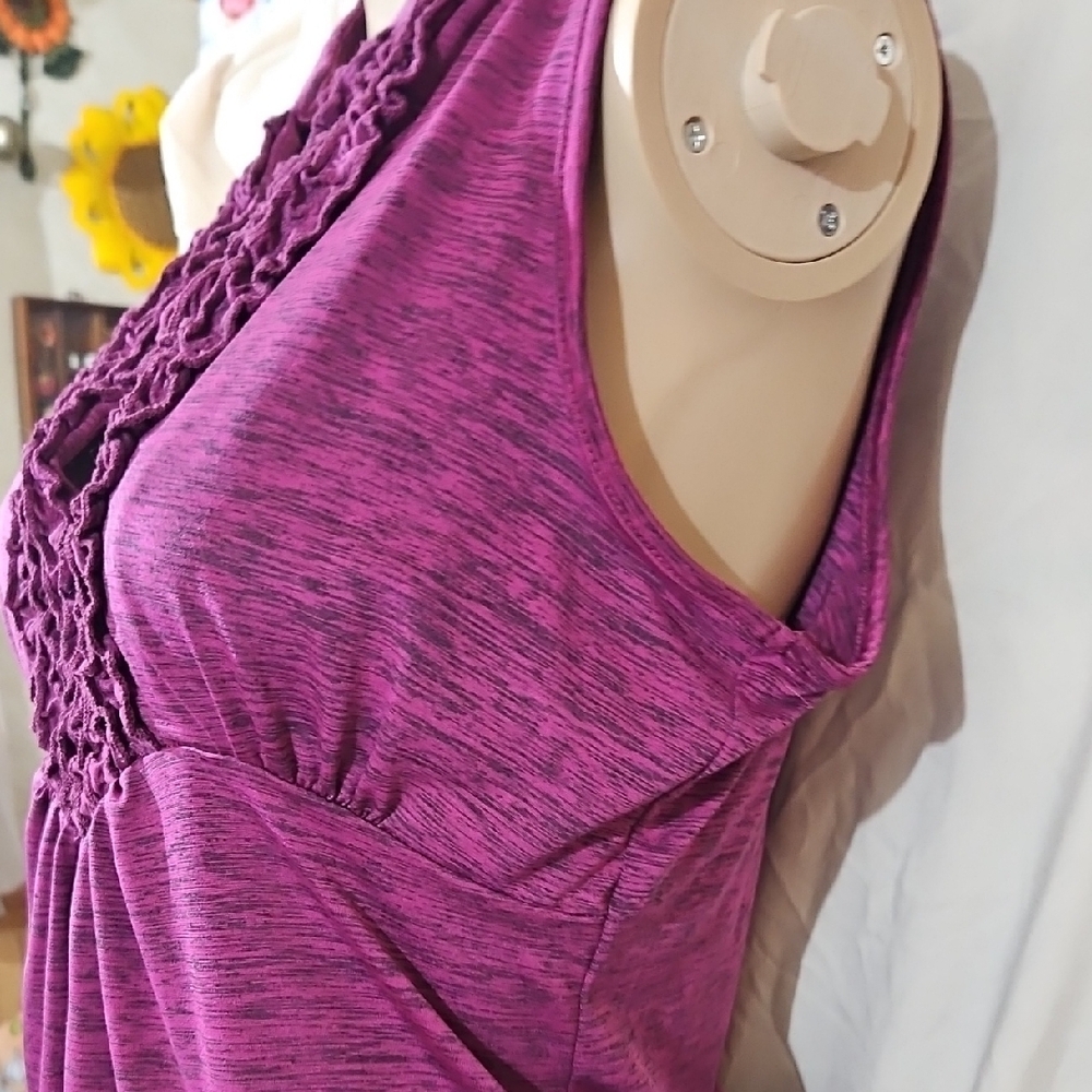 Heart Soul Sleeveless Ruffled Top - Magenta - Picture 5 of 7